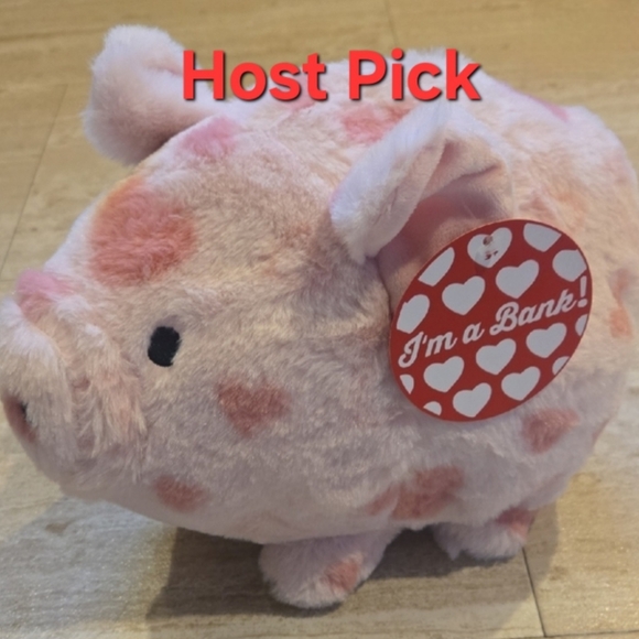 Other - New Plush Piggy Bank with Hearts